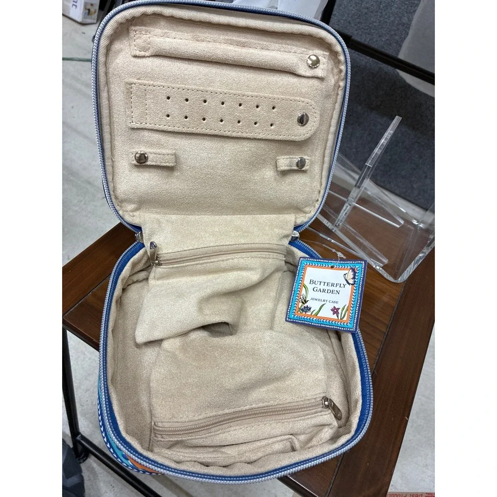 Brighton Butterfly Garden Jewelry Case Travel Organizer Blue Multi NWT